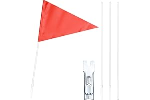CAPRICIOUS Set da 2 Pezzi Gagliardetto per Bicicletta, Bandierina Bicicletta Bambini, Bandiera per Bicicletta di Sicurezza in tela antistrappo per la Bicicletta più Visibile Protezione per Bambini (150 cm) (Red)