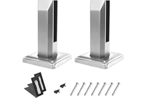 Xuoxeji 2Pcs 304 Stainless Steel Square Glass Spigots Pool Fence Spigot Clamp Home Garden Stairs Balustrade Railing Balcony Glass Floor Clamp