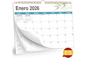 AEYAKA Calendario 2026 Calendarios de Pared, Planificador Mensual, 14 Meses Noviembre 2025 Diciembre 2026 Resumen de vacaciones, 30 cm x 21cm Español (Hojas verdes 2)