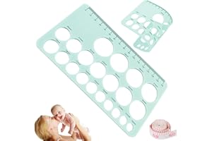 BAVOOTY Règle de Mesure pour Mamelons,Mesure de la Taille des Mamelons en Silicone,Outil de Mesure de la Taille des Mamelons avec 1.5m Ruban Mesurer,Souple Pliable,Protection Complète pour Nouvelle Maman,Bleu