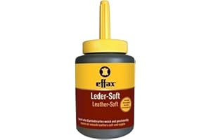 RL24 Effax - Leder-Soft - Avec pinceau - Huile pour cuir avec cire d'abeille, lanoline et huile d'avocat - Graisse pour cuir lisse - Nourrit le cuir et protège contre l'humidité - 1 flacon de 475 ml