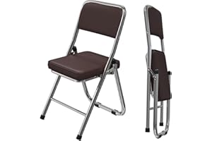 Chleby 1Pcs Chaise Pliante Chaise Visiteur Chaise Pliante Rembourrée en Cuir Chaise de Salle à Manger Pliante Les Chaises Pliantes conviennent à la Cuisine,l'intérieur,l'extérieur Violet-Noir