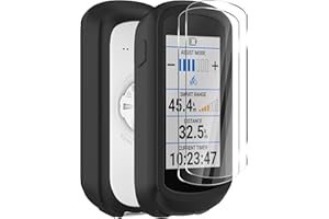 Ermorgen Silikonhülle Kompatibel für Garmin Edge Explore 2 Hülle + 2 Displayschutzfolien aus gehärtetem Glas, Weiche Silikonhülle All-Inclusive Stoßfester Schutz - Schwarz