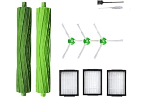 SENNII Accesorios de repuesto para aspiradora iRobot Roomba i7 i6 i8 i3 i4 i1 e5 e6 I E J Series incluye 1 cepillo de goma multisuperficie y 3 filtros y 3 cepillos laterales