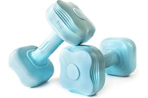 ARIBEC Par de Mancuernas Antideslizantes 1kg - 1,5kg - 2kg - 3kg con Guia Ejercicios, Diseño Innovador - Juego de Pesas y Mancuernas Ergonomicas para Ejercicio en Casa - Gimnasio en Casa