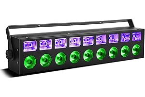 PROPULSION LIFE Luz ultravioleta, 60W RGBW 18 LED Luz Disco Estroboscópica, 395-405nm Clase UVA Luz Ultravioleta Aluminio Luz Negra para Colores de Neón, Halloween, Body Painting, Decoración de Escenarios y Fiestas