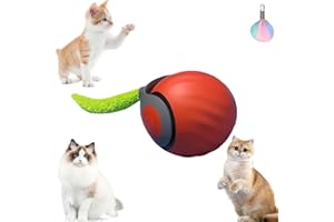 TUGEEM Speedy Tail 2.0 Cat Toy,Smart Interactive Cat Toy Ball for Indoor Cats,Automatic Cats Rolling Ball Toys,Kitten Self Moving Balls,Rechargeable Turbo Tail Toys with Replacement Tail(Orange,1 Pack)