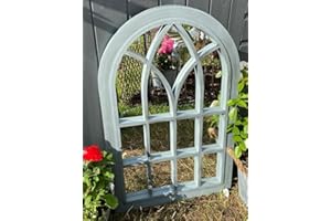 Marissa's Garden & Gift - Grey with black touch Outdoor/Indoor lightweight any weather mirror 76cm x 51cm x 4cm