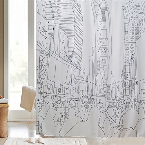Duschvorhang Grey City 180x200 cm incl. Ringe Vorhang