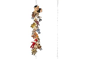 BREMOROU Soft Toy Storage Stuffed Animal Chain Plush Toys Holder With Hooks Boho Stuffed Animal Organizer Chain With 20 Metal Clips Teddy Hammock Corner Toy Storage For Kids Room Hanging Hats Socks