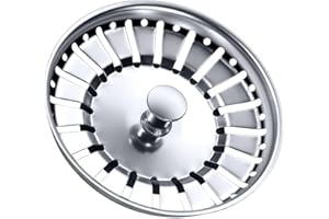 TOMARIO Kitchen Sink Strainer Plug 2PCS | Premium Stainless Steel for Kitchen Sink Replacement Drain Stopper for Food/Hair Catcher Hole Diameter 78 80 82 84mm (78MM)