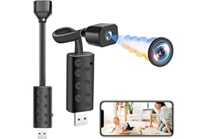 ZGSZ USB WiFi Cámara, Mini WiFi Cámara Oculta HD 1080P Mini USB WiFi Cámara Espía para el Hogar de Vigilancia de Seguridad Cámara Niñera con Visión Nocturna y Detección de Movimiento