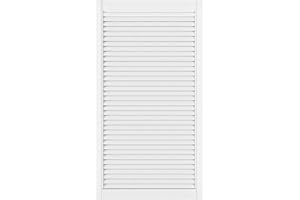 ‎DECOMEISTER Lamellentüren Holz 1er Pack 594x1100 mm | Holztür aus massiver Kiefer mit MDF Lamellen | Möbelfronten für kreative Renovierung | Lamellentür für Garderobe, Küche oder Wohnzimmer | Weiß lackiert