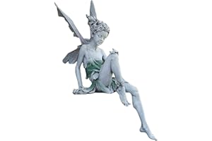 FOWYBE Sitting fairies garden figurine, fairy garden ornaments outdoor, angel garden sculpture, antique resin angel craft figures, home table ornaments, for table table table