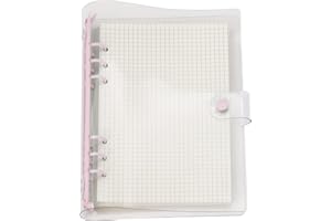 ZELTEN A6 A5 6-otworów kolorowa okładka PCW okrągły pierścień spoiwo widok segregator z zamknięciem zatrzaskowym teczka na dokumenty (Parfait Pink, A5 mini set)