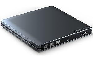 techPulse120 Grabadora externa USB 3.0 y tipo C M-Disc DVDRW CDRW grabadora grabadora de aluminio gris Burner Superdrive unidad DVD CD Ultra Slim para ordenador portátil Ultrabook Windows 10 Mac OS
