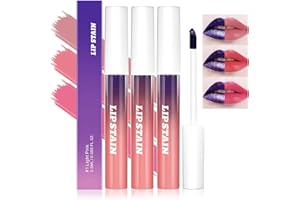 SKYNEST 3PCS Peel Off Lip Stain Tattoo,Peel Off Lip Liner,Waterproof and Transfer Proof Pink Lip Tint, Matte Finish Peel Off Lip Gloss,Non-stick Cup Liquid Lipstick Nude Lip Gloss for Women