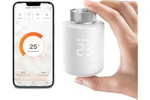 MIUCDA Heizkörperthermostat Zigbee Smart Heizung Thermostat, Energiesparen, Programmierbarem, Heizungsthermostat Kompatibel Alexa, Google Home, Home Assistant, Tuya