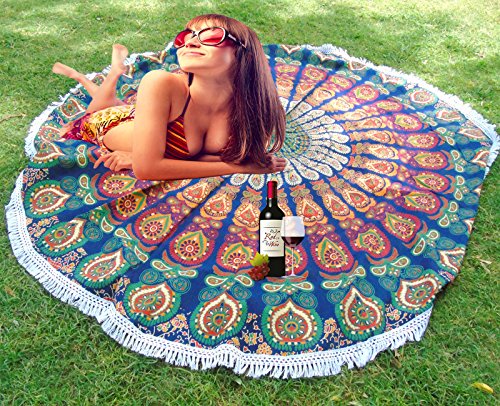 Mandala Picknick Überwurf indischen rund Roundie Überwurf Hippie-Beach Überwurf Yoga Matte.