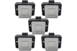 MTSmart RV Metall Druckknopf Schrank Schlösser, Quadratischer RV Schrank Schlösser für Wohnmobile, Wohnwagen, Boote, Yachten, Marine,Wohnmobile Schrank Schlösser Schlüssellose (Chrom 5PC)