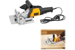 JAOGAUS Fresatrice per Tasselli Piatti, Mortasatrice per Legno, Fresatrice per Giunti a Biscotto, Profondità Regolabile 0–18 mm, Set di Biscottatrice Include Chiave a Brugola e Sacchetto Antipolvere