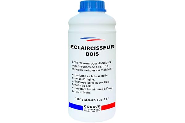 Eclaircisseur Bois - Codeve Bois - 1L - Intérieur/extérieur - Décolorer, Blanchir Ou éclaircir Un Bois, Escalier Ou Sol Trop Foncé.