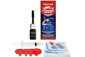 Plextone Kit de réparation de Pare-Brise à Faire soi-même pour Les Yeux de Taureau, étoiles, Demi-Lune, Longue Fissure (S308)