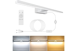 NIORSUN LED Spiegelleuchte Bad Mit Schalter, 18W 80cm, 1800 Lumen, Kostenlose Dimmung 3000K - 6000K, Spiegel Beleuchtung Mit Fernbedienung, Badezimmer Lampe, IP44, 800mm Wandlampe Badezimmer