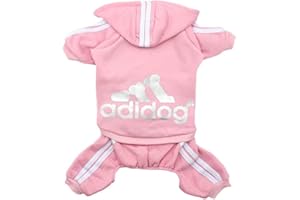 YOND Kleidung Französische Bulldogge Welpenkostüm, Overall, Chihuahua, Mops, Kleidung für kleine und mittelgroße Hunde, Welpen, Hoodies-Rosa, Größe XXL
