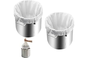 HSTIALVING 2 Pièce Sac de Filtration 46x40cm, Sacs Filtres à Bière Sac de Brassage Réutilisable Sacs D'infusion Sacs filtrants Blancs en Maille Fine Poche Filtrante avec Cordon pour Bière Vin Thé Café Jus