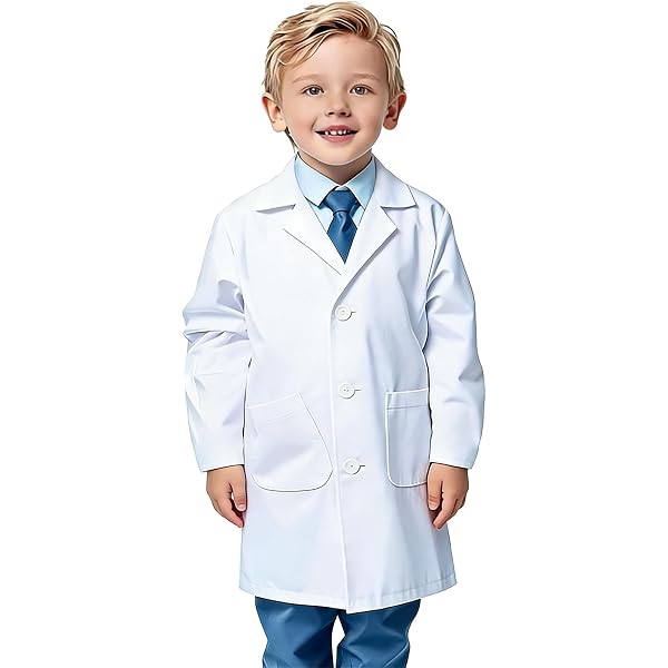 Blouse De Laboratoire Enfant Unisexe Duggy Dee – Poches Poitrine & Hanches, Boutons-Pression Cachés, Tailles 6-14 Ans, Idéale Sciences & Expériences