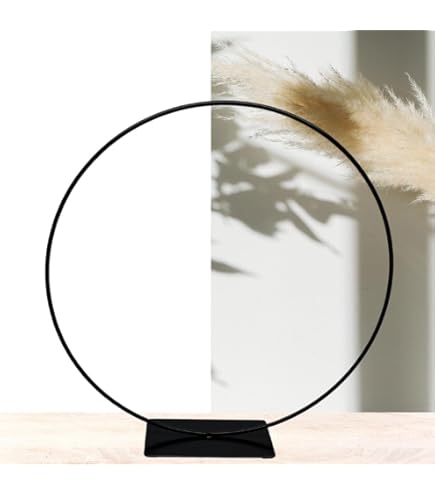 NETONDA 6 stuks 30 cm metalen ringen om te knutselen, metalen ring, zwarte kransdecoratie, decoratie met standaard van dennenhout als tafeldecoratie voor bruiloft, banket, doe-het-zelf bloemenringen