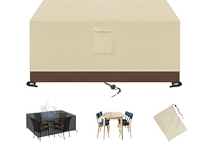 KZhanmy Funda Jardin Exterior I,420D Rectangular Funda Protectora para Muebles de jardín,Impermeable,Transpirable, a Prueba de Polvo y a Prueba Rayos UV