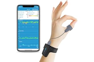 VIATOM Moniteur d'oxygène de sommeil avec alerte de vibration pour l'apnée du sommeil avec rapport APP/PC, Oxymètre de pouls portable Bluetooth suivi du niveau de saturation en oxygène pendant la nuit