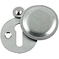 Carlisle Brass Victorian Standard Profile Keyhole CLOSED Covered Lock Swing Cover Plate Escutcheon 32mm + Screws (Satin Chrome)