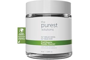 The Purest Solutions Fruit Enzyme Powder Cleanser (0,2% Azelaic Acid & 0,2% Malic Acid) - Pore Cleaning & Skin Regeneration - All Skin Types - Vegan | Cruelty Free | Eco Friendly (55 gr)