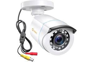 Anlapus 1080P Caméra de Surveillance Extérieure IP66 Vision Nocturne de 20 Mètres Objectif de 3.6mm 4-en-1 Caméra pour Kit Vidéo Surveillance de Mode TVI/CVI/AHD/960H