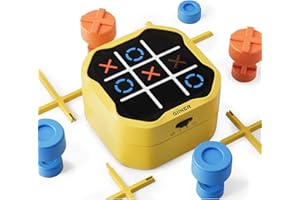 GiiKER Tic Tac Toe Bolt Game, Original 3-in-1 Handheld Puzzle Game Console, Portable Travel Games for Car Ride, Board Games for Kids and Adults, Birthday Gifts for Ages 3+