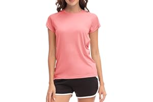 MEETWEE Swim Shirts for Women, Short Sleeve T Shirt Athletic Casual Tops Quick Dry UPF 50+ Running Surfing Workout Yoga Sun Tee Shirts
