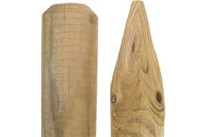 Gartenwelt Riegelsberger Pfahl Ø 4,6 cm Länge 150 cm Nadelholz Kiefer imprägniert Kiefernholz Rankstab Rankhilfe Rundholz Beeteinfassung Gartenpfahl Gurkenstab gefräst gespitzt