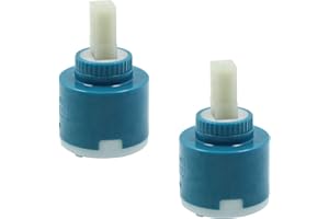 LETUXAAMZ Cartucho para Grifo Cerámica Cocina - Bobina Válvula Mezcladora Agua Fría y Caliente Repuesto Fregadero Baño Monomando Distribuidores Reemplazar Núcleo Grifos (Azul - 2 unidades, 40 mm)