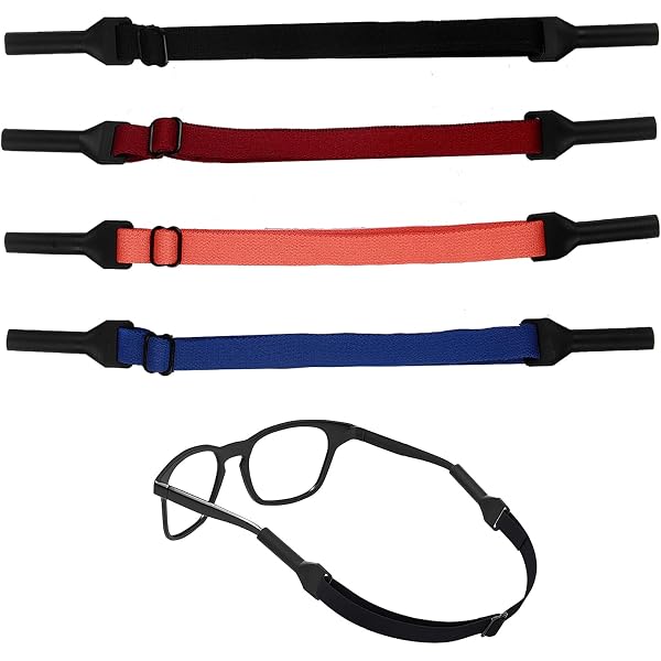 Correas Para Gafas Deportivas – 4 Unidades Negras, Ajustables, Antideslizantes, Para Hombre, Mujer Y Niños