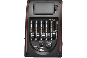 DUOKON Preamplificador de Guitarra, Sintonizador Digital, Ecualizador Sintonizador Digital Pastilla Ecualizador Pastilla de Guitarra Acústica EQ Pastilla de Ecualizador de 5