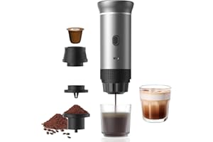 Jenmayt Machine à Café Espresso Portable 15 Bars – Cafetière Électrique Sans Fil avec USB Rechargeable, Compatible Capsules Nespresso/Café Moulu pour Voyage, Camping, Bureau (sans sac)