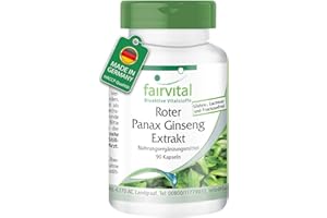 Fairvital | Ginseng Rojo Coreano 400mg - Panax Ginseng puro - VEGANO - Dosis alta - 90 Cápsulas - Calidad Alemana