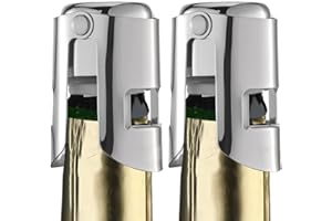BFYHVP 2 Stück Sektflaschenverschluss, Sektverschluss, Wiederverwendbar Champagner Verschluss, Flaschenverschluss, Sektverschluss Flaschenverschluss, Champagner Verschluss, Weinflaschenverschluss (Silber)