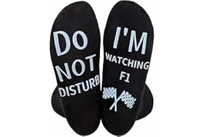 Himozoo Funny Socks for Men,Do Not Disturb Socks-Thanksgiving Christmas Birthday Gift Socks, Novelty Gifts Ideas for Football Or F1 Lovers, Size 6-11