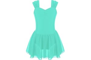 iEFiEL Vestito Danza Classica Bambina Chiffon Tutu Leotards Body da Ballo Senza Manica Vestito Danza Classica Abito da Pattinaggio Artistico Costumi di Danza Performance