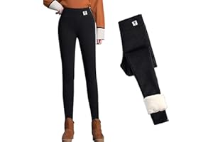 CheChury Leggings Termici da Donna Collant con Interno in Pile Donna Sport Pantaloni Casual Caldi Elasticizzato Collant a Vita Alta Autunno e Inverno Pantaloni Jogger in Pile Pantaloni de Tuta