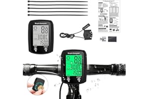 Hojalis Bike Computer, 19 Functions IP54 Waterproof Bicycle Speedometer Odometer, Wired GPS Cycling Computer with LCD Backlight Display Touch Screen, Automatic Start/Stop Bicycle Odometer for Cycling